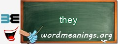 WordMeaning blackboard for they